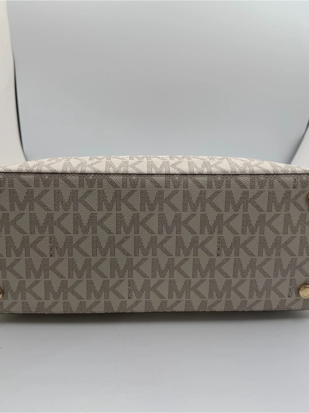 Michael Kors Lynn Large East West Signature Satchel with Dusty Pink Trim NWT